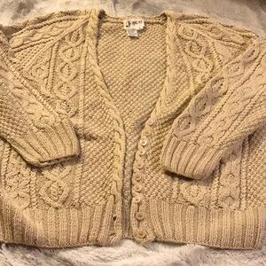 Cableknit Cardigan Button Sweater Oversized Heavy